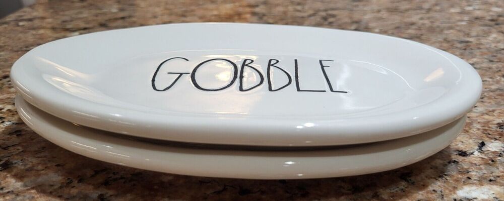 'Gobble' And 'Let's Eat' Plates By Magenta Rae Dunn (Set Of 2)